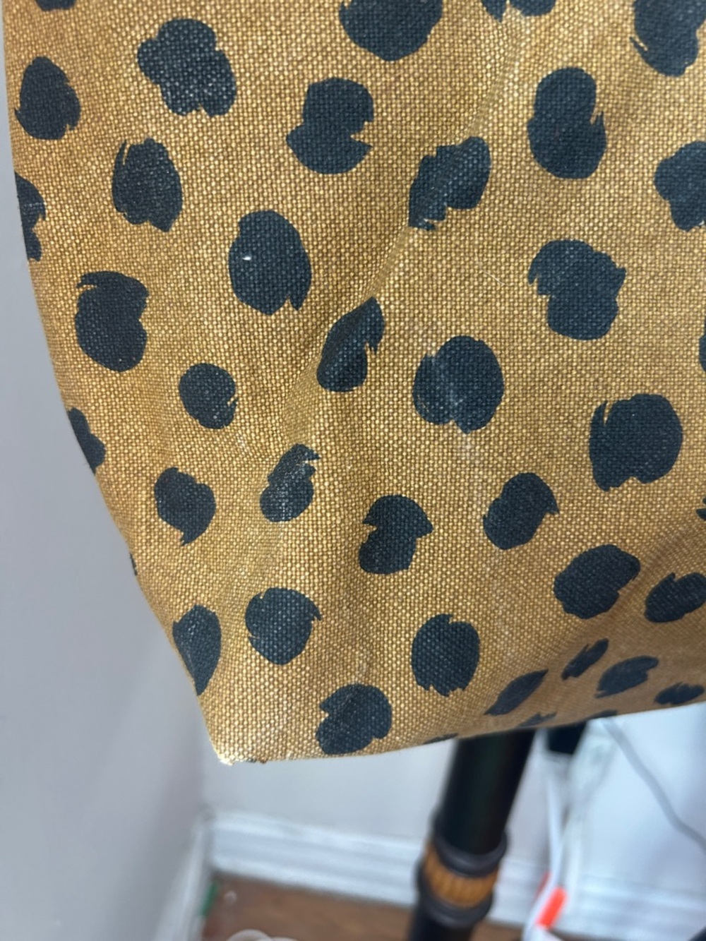 Madewell Leopard-Print Canvas Tote in Tan and Black with Brown Leather Handles - Picture 2 of 9